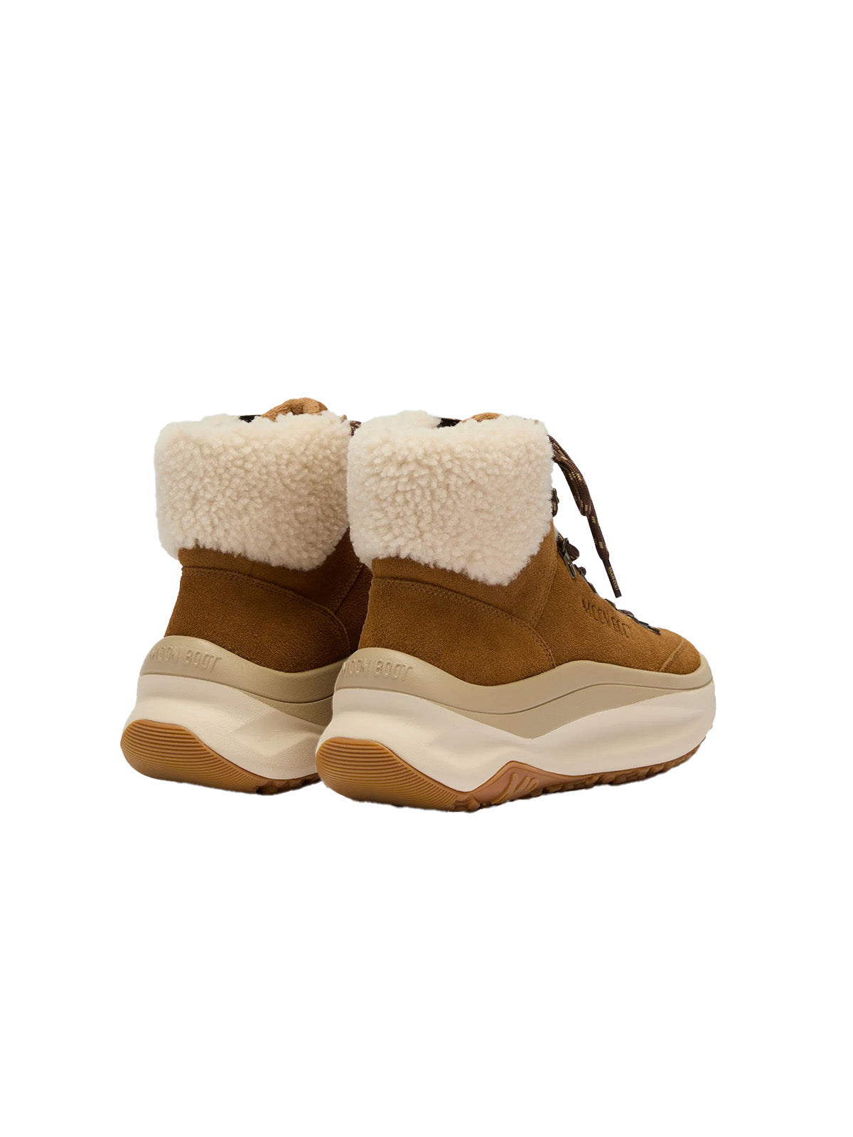 SNEAKER MOON247 CITY MID BEIGE IN SHEARLING