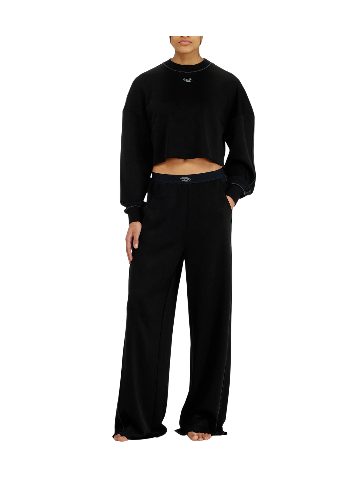 BLAKE-UTLT CROP-TOP AUS LEICHTEM STRETCH-SCUBA