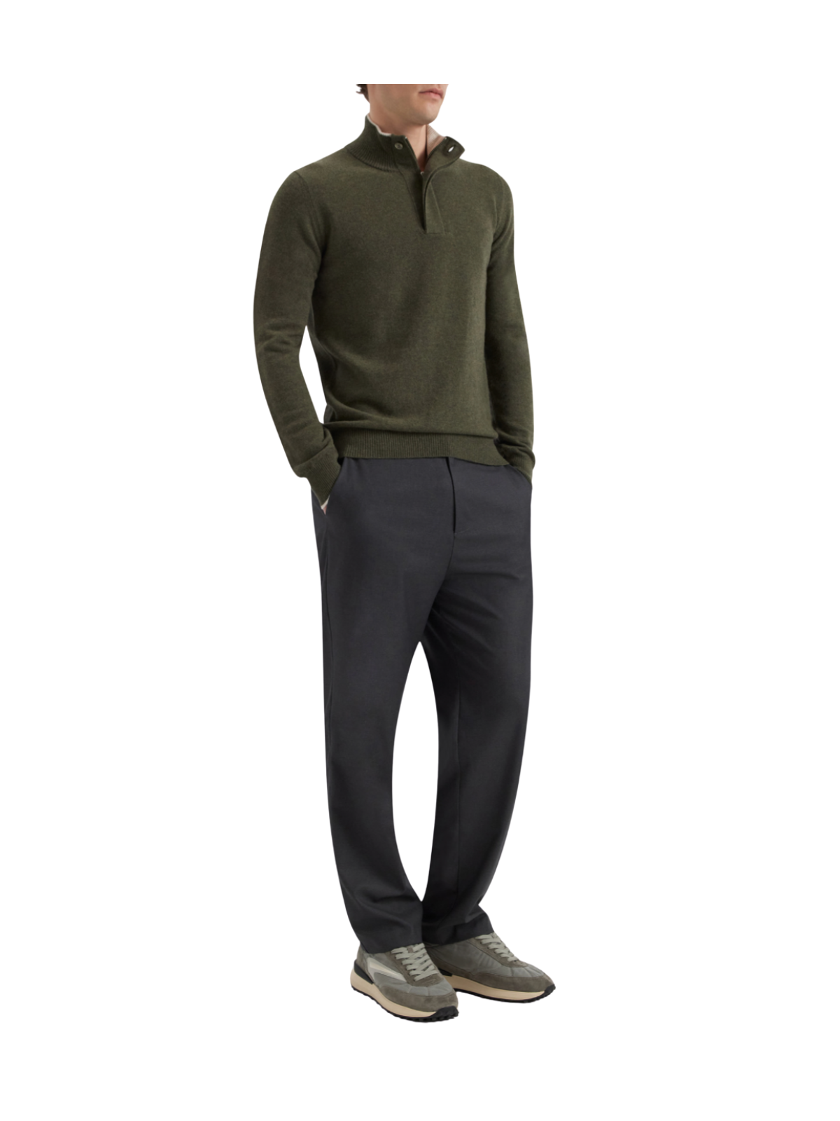 LAMBSWOOL ZIP TURTLENECK