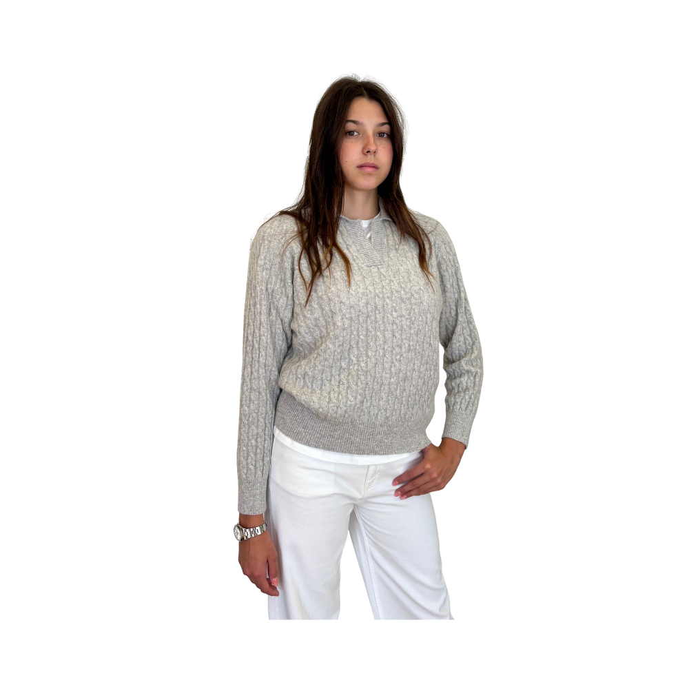 Maglia polo in cashmere