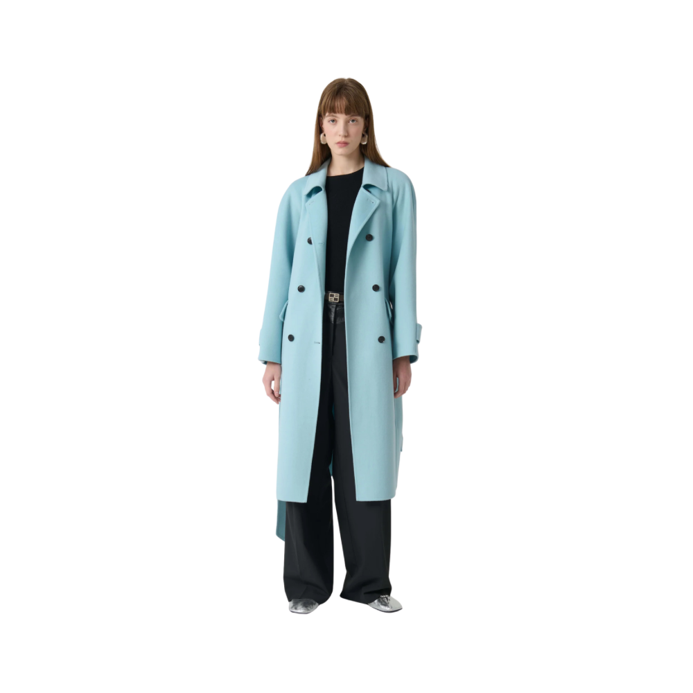 Cappotto double con cintura