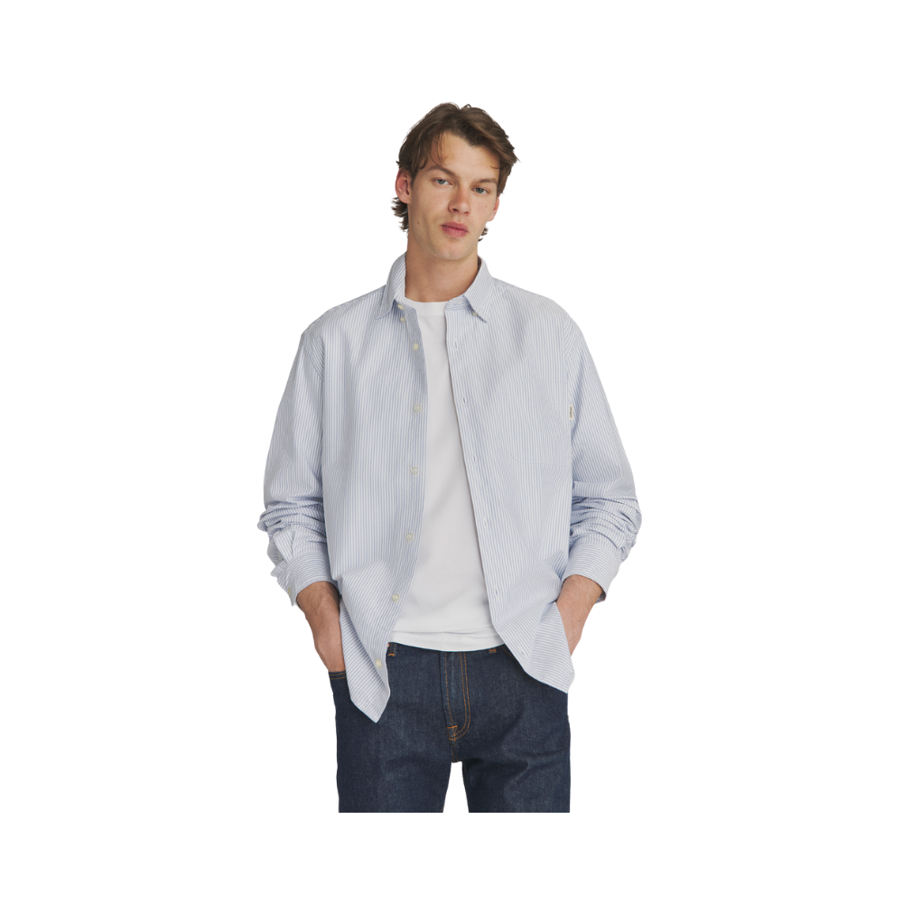 Camicia Oxford in popeline a righe