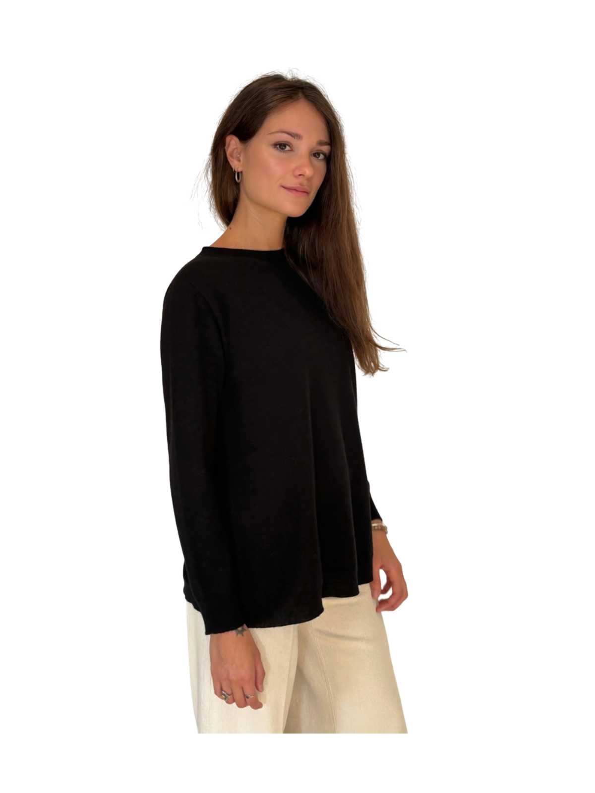 MAGLIA IN LANA E CASHMERE CON SCOLLO A BARCHETTA