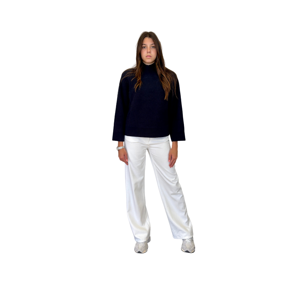 High neck in lana e cashmere