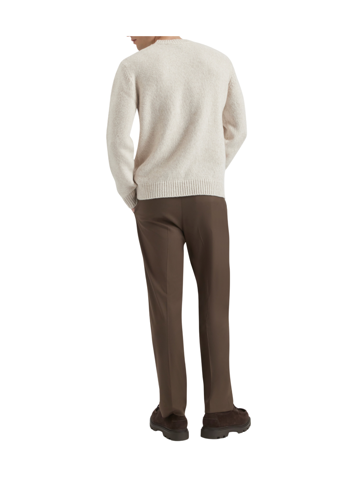 VIRGIN WOOL AND COTTON CREW NECK