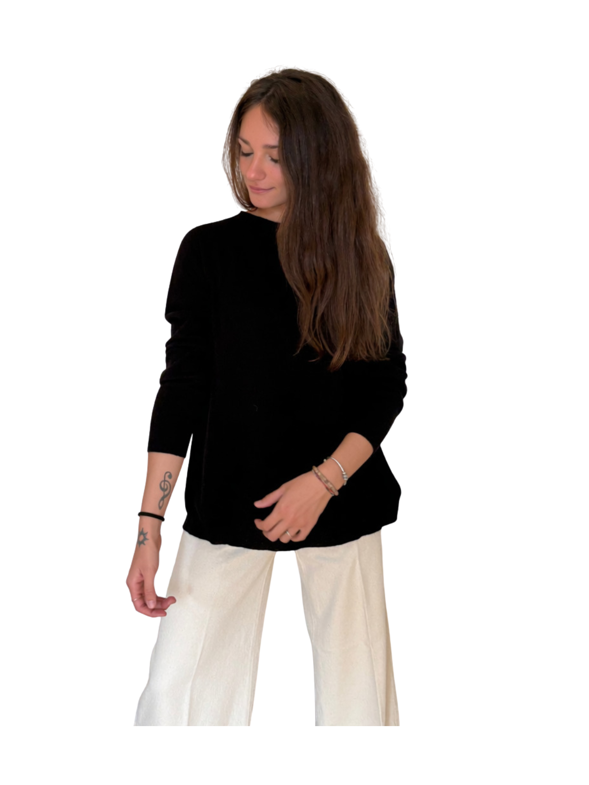MAGLIA IN LANA E CASHMERE CON SCOLLO A BARCHETTA