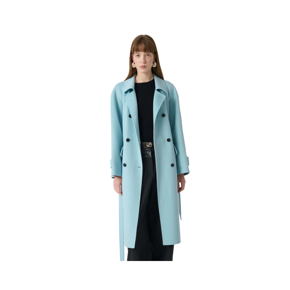 Cappotto double con cintura
