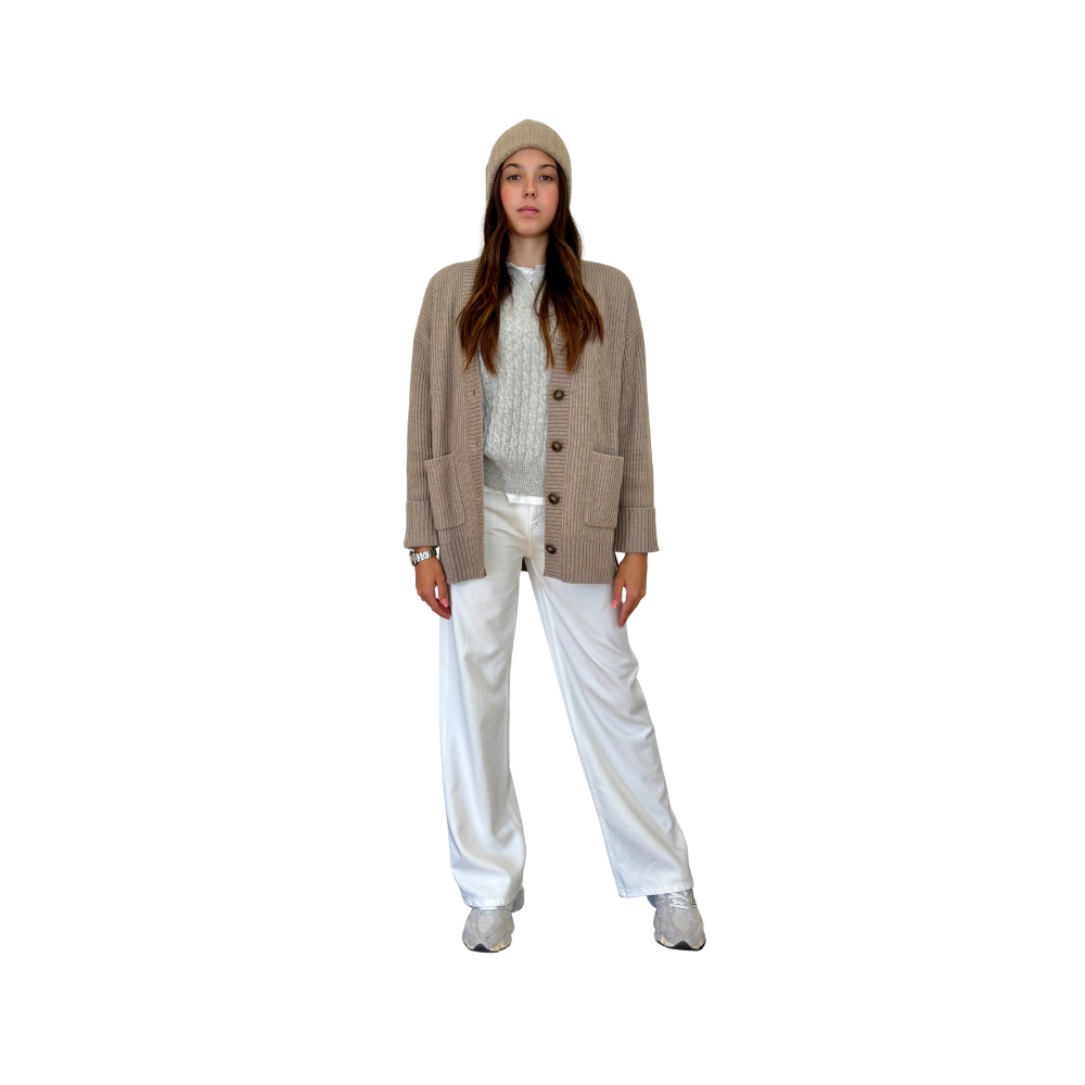 Cardigan coste inglesi in lana e cashmere