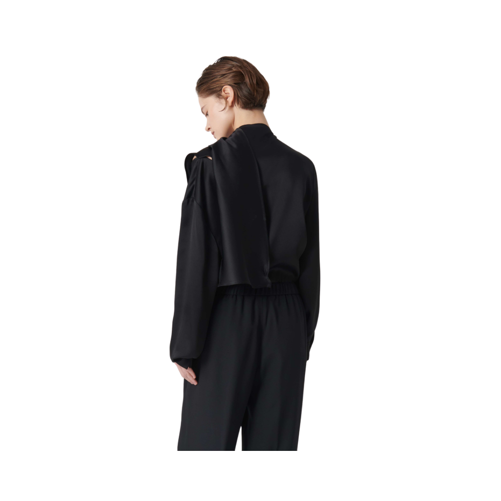 Blusa con laccio a foulard