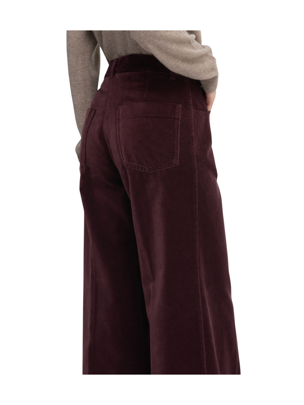 PANTALONE IN VELLUTO LISCIO COTONE TINTO CAPO