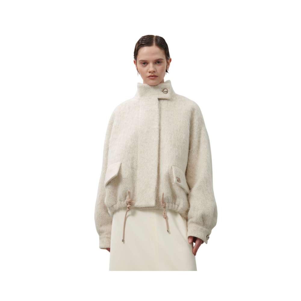 Bomber in lana, mohair e alpaca
