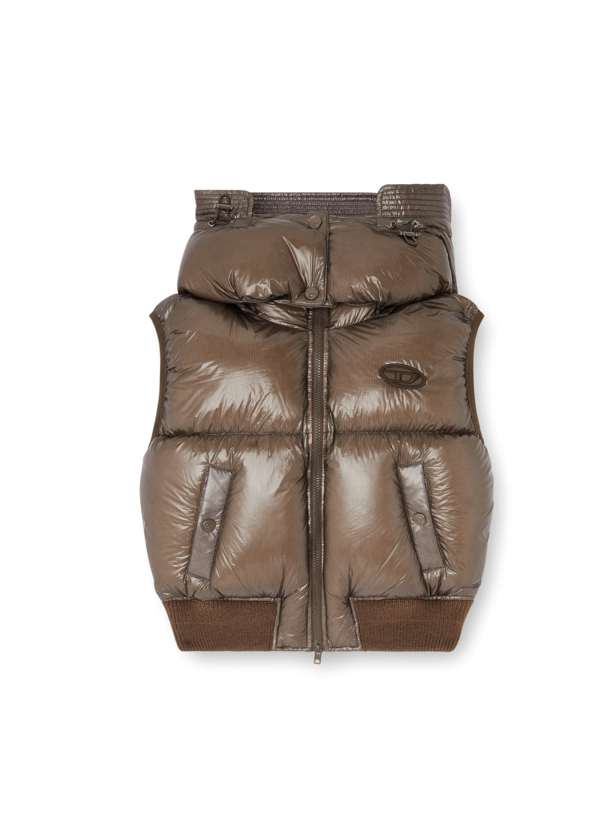 Gilet Imbottito In Ripstop Con Cappuccio Staccabile