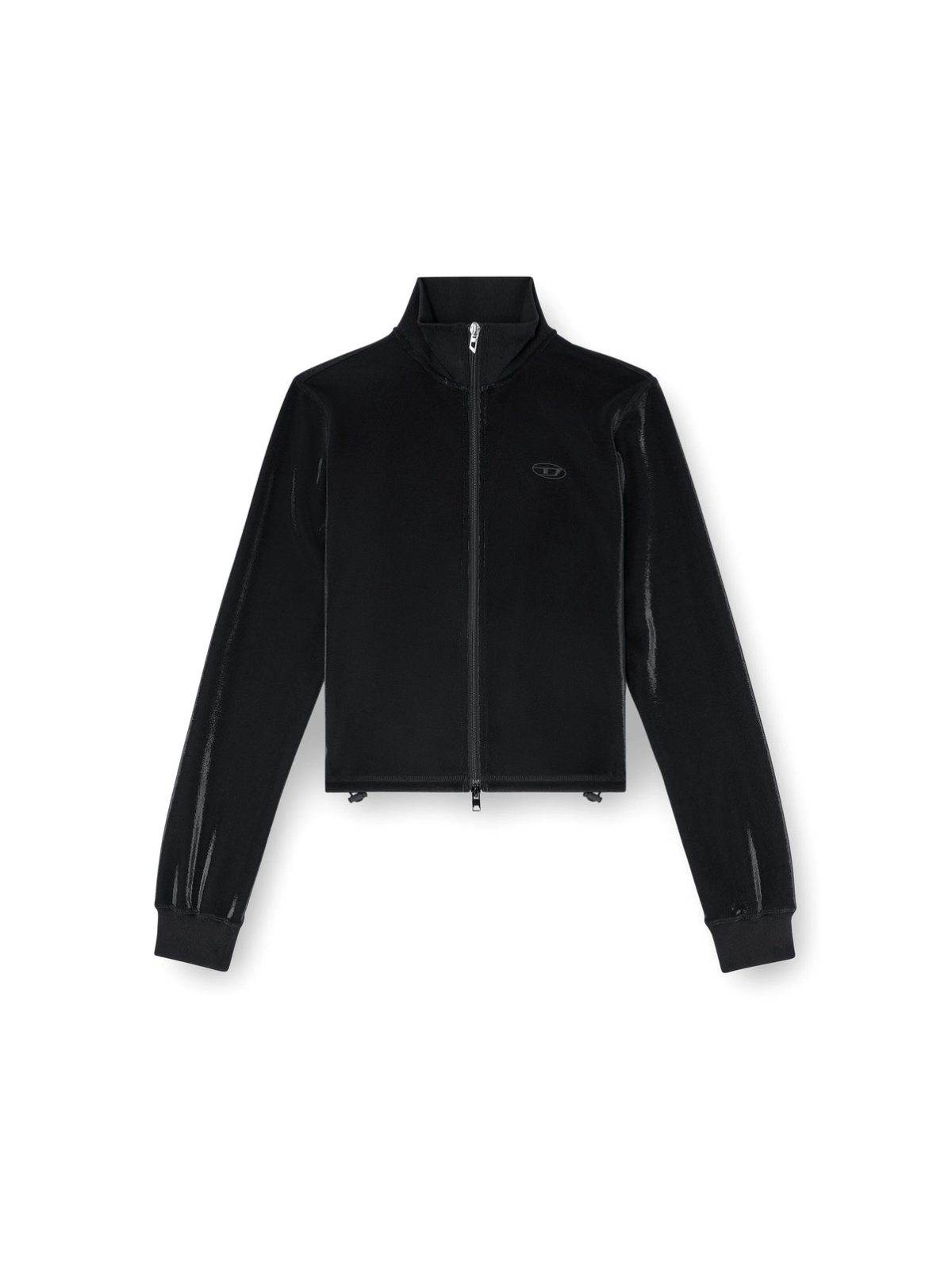 F-ROSY Felpa Con Zip Effetto Piquet Lucido