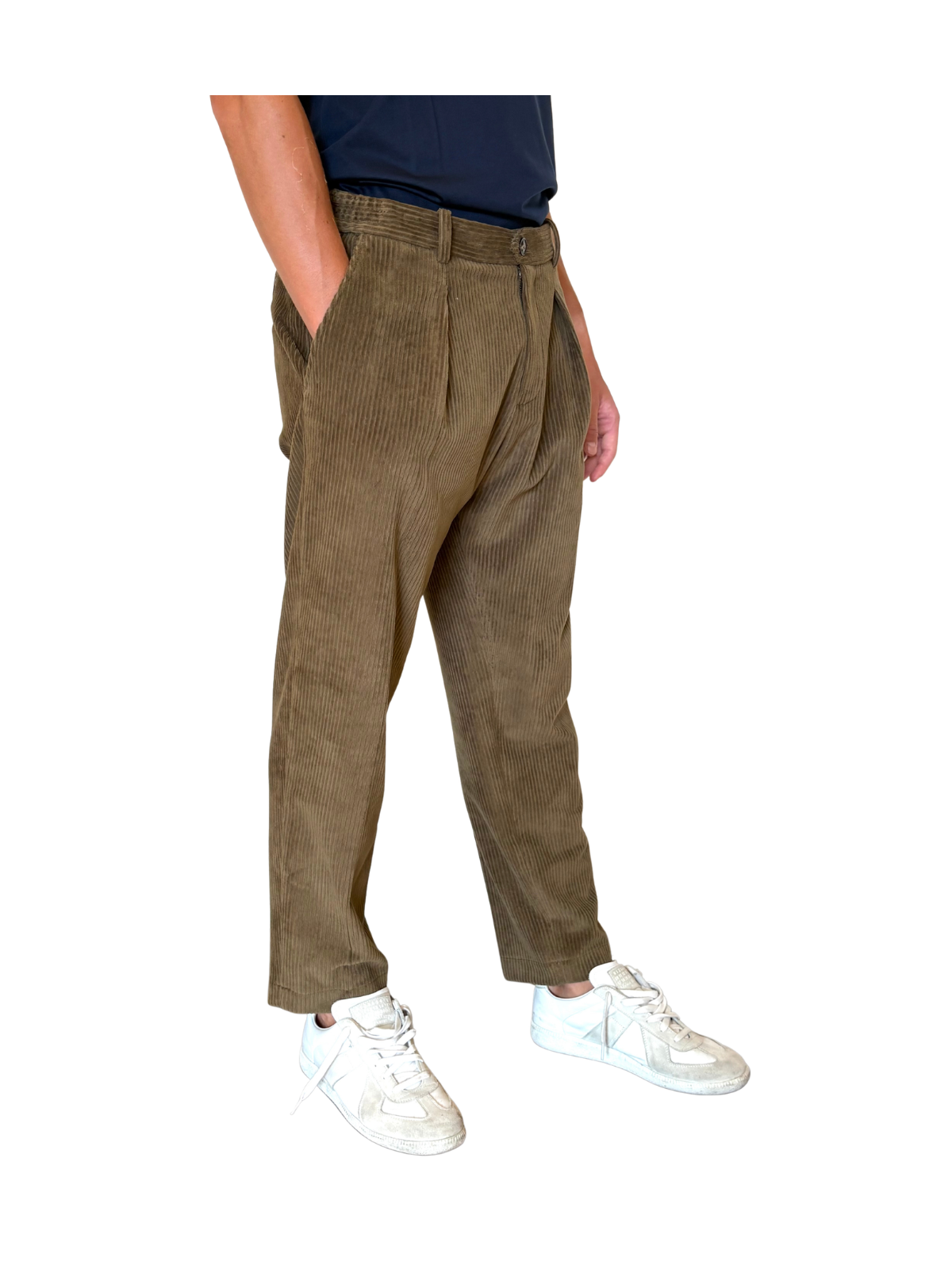 PANTALONE DUALFIT IN VELLUTO CON PINCE