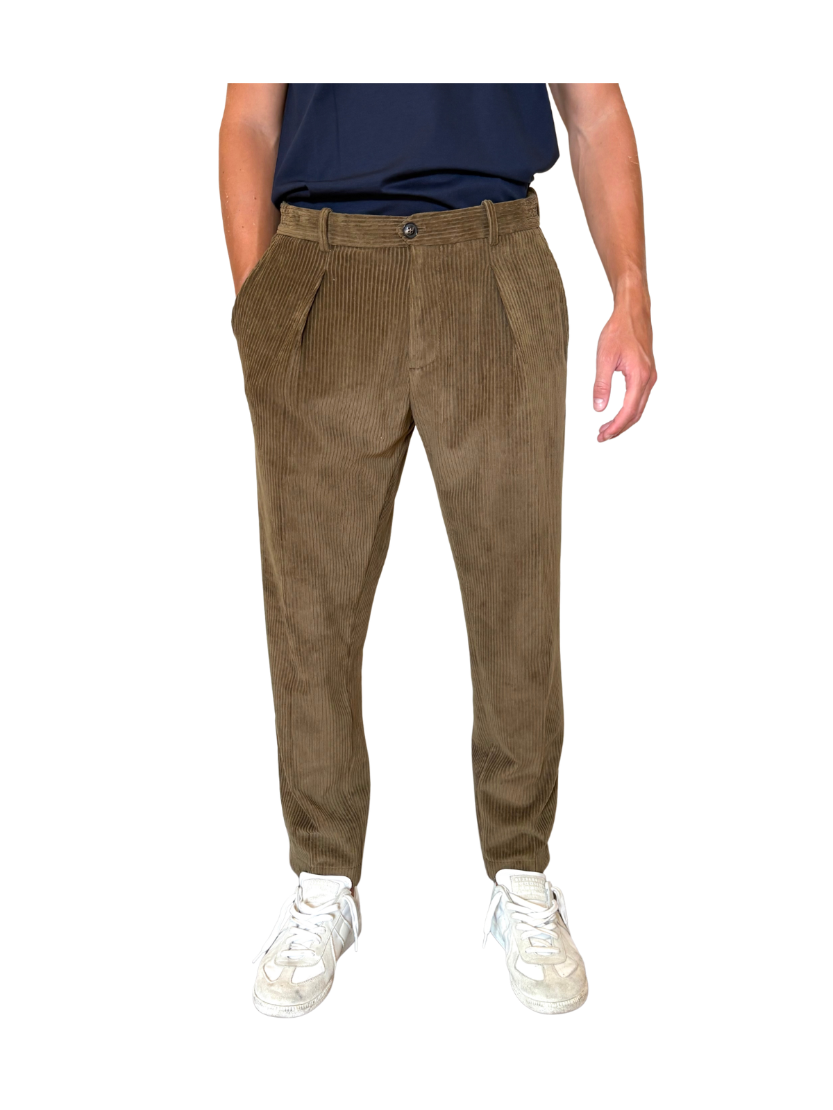 PANTALONE DUALFIT IN VELLUTO CON PINCE