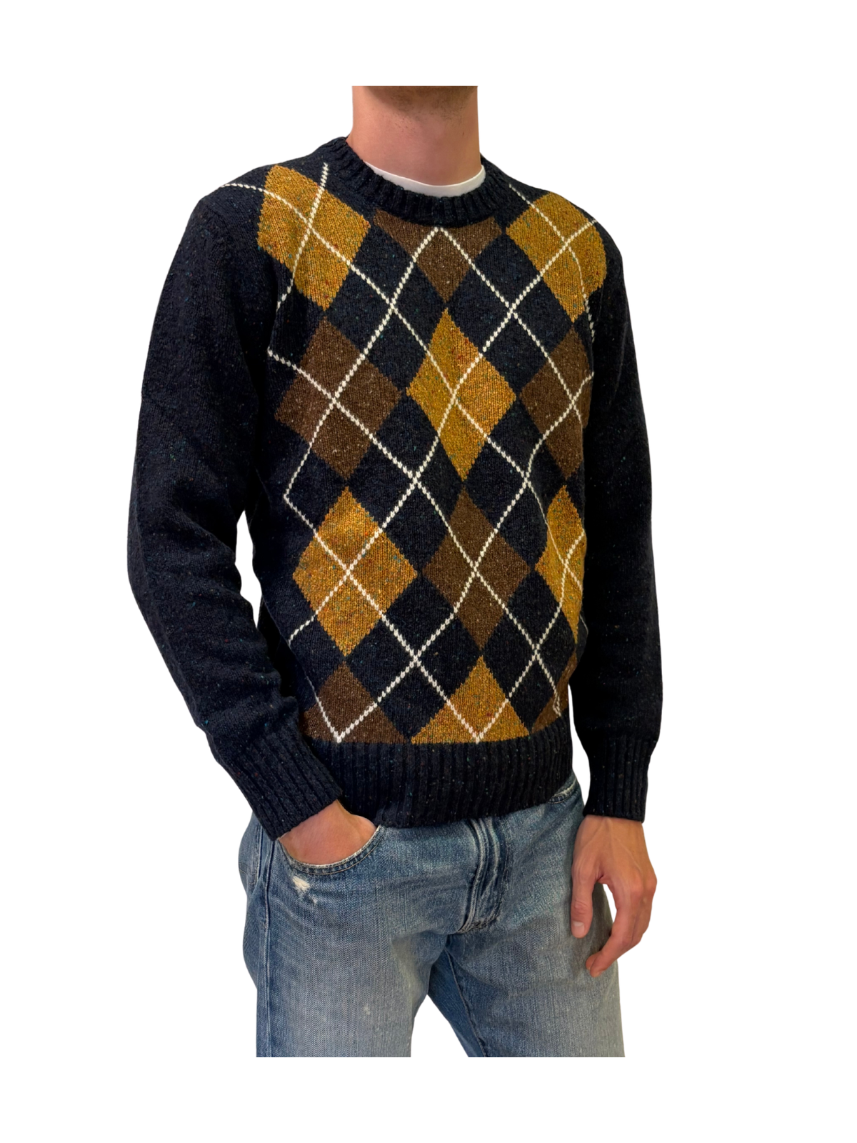 MAGLIA GIROCOLLO CON MOTIVO A ROMBI