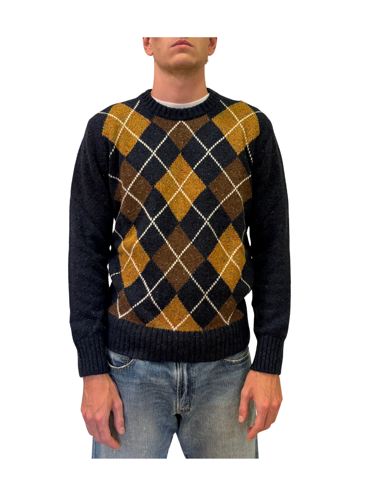MAGLIA GIROCOLLO CON MOTIVO A ROMBI