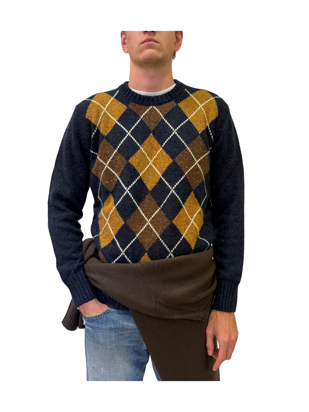 MAGLIA GIROCOLLO CON MOTIVO A ROMBI