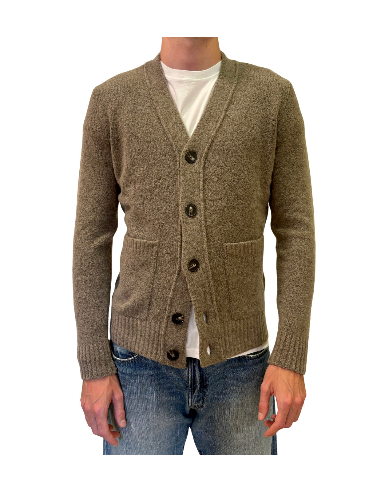 CARDIGAN CON TASCHE IN FILATO FANTASIA