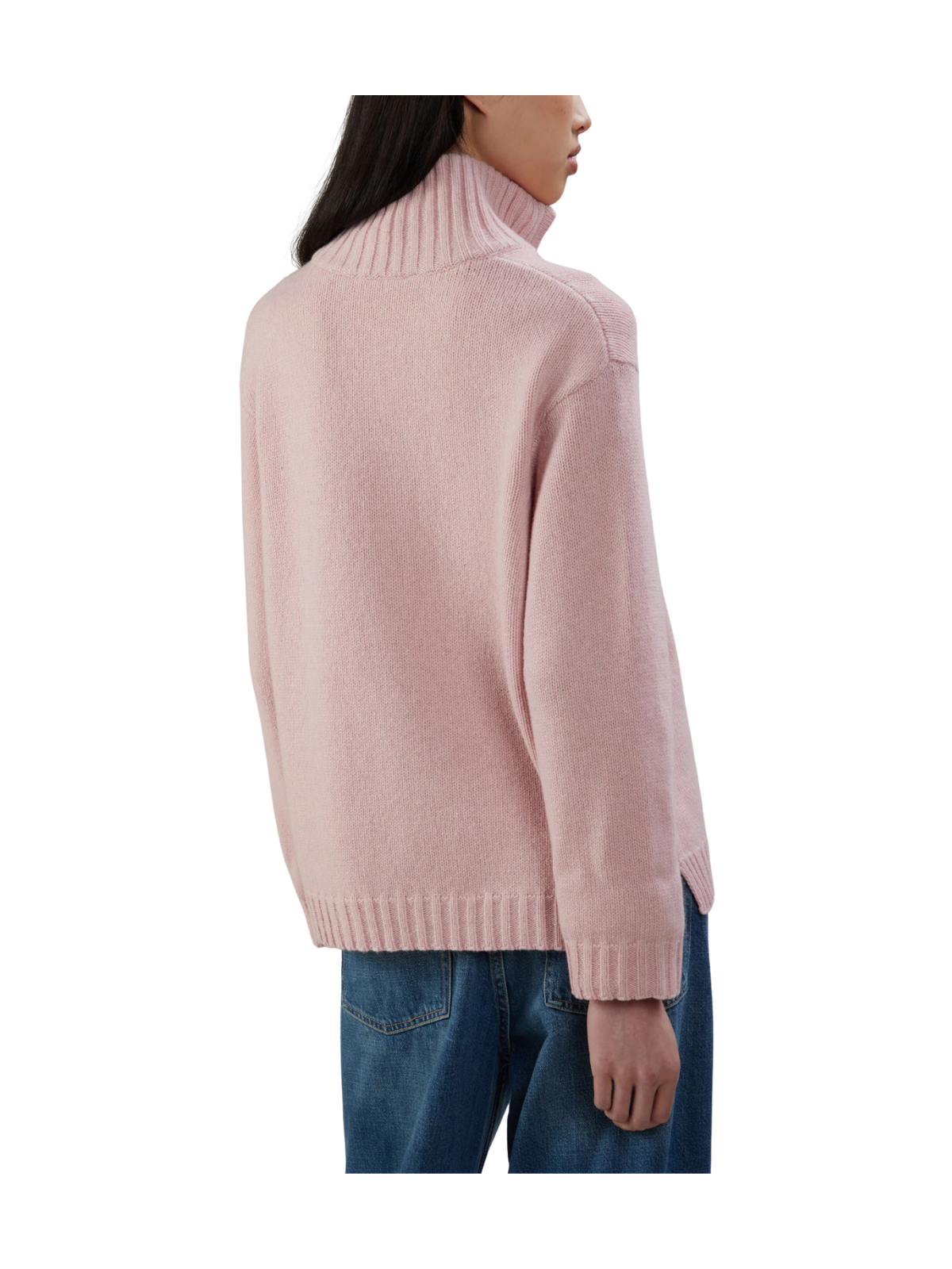 ROLLKRAGENPULLOVER AUS WOLLE UND KASCHMIR MIT REISSVERSCHLUSS