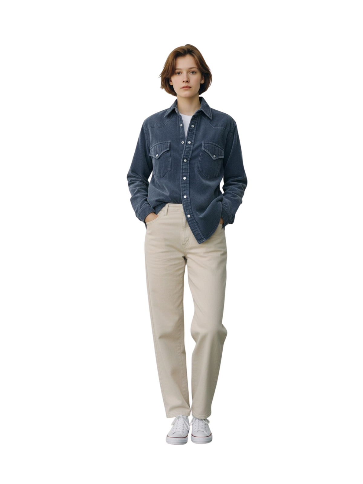 Camicia in velluto liscio Marty Crop