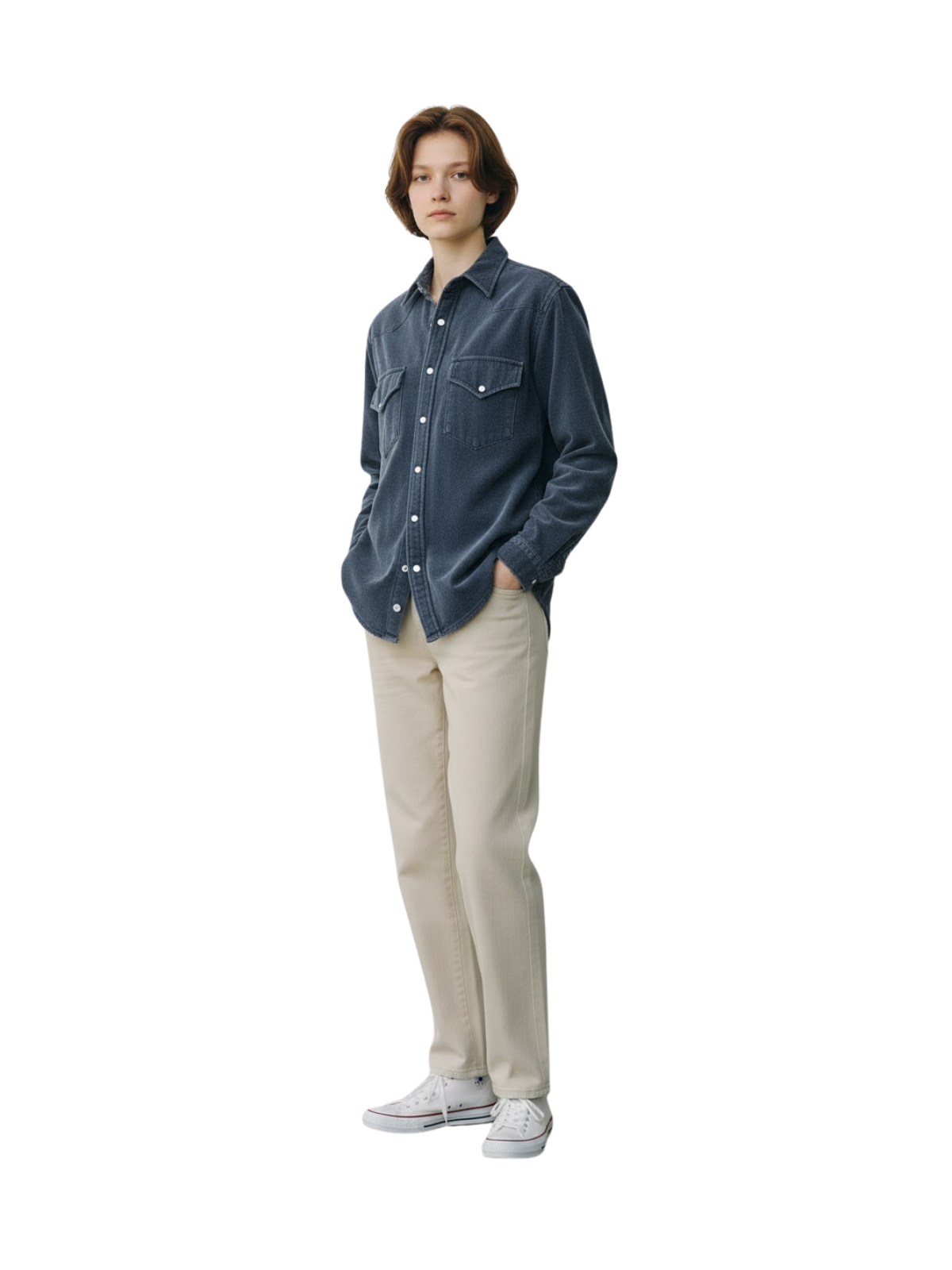 Camicia in velluto liscio Marty Crop