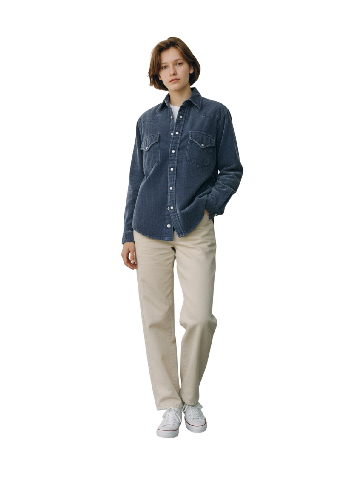 Camicia in velluto liscio Marty Crop