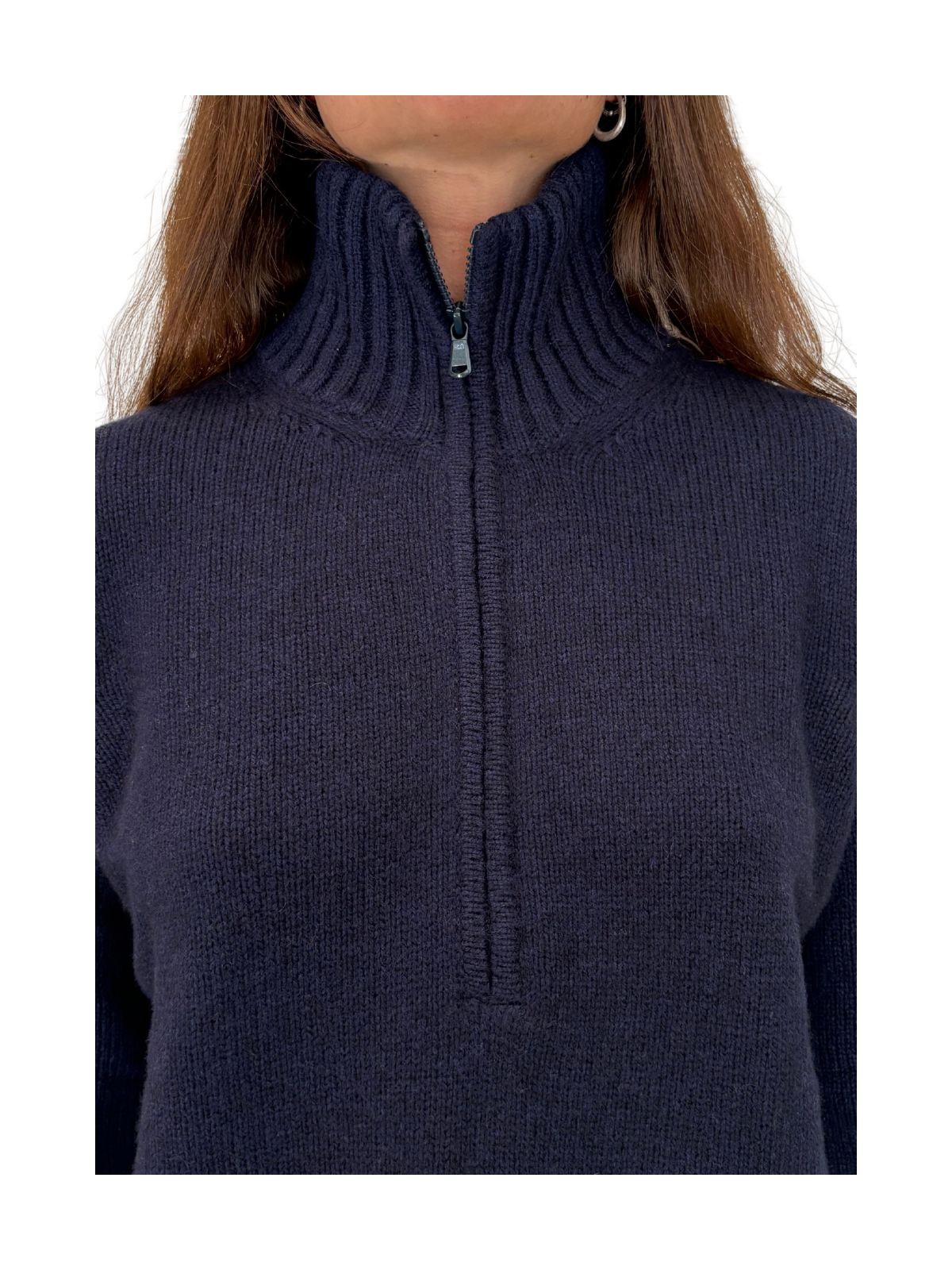 MAGLIONE A COLLO ALTO IN LANA E CASHEMRE CON ZIP