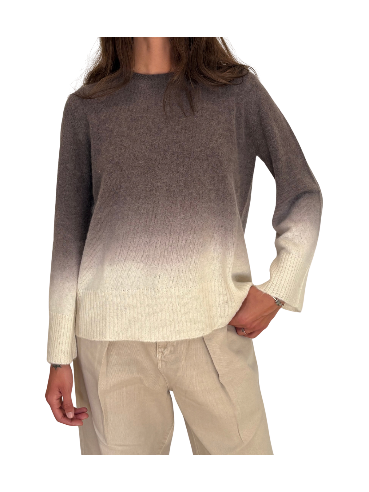 MAGLIA GIROCOLLO SFUMATA IN ALPACA
