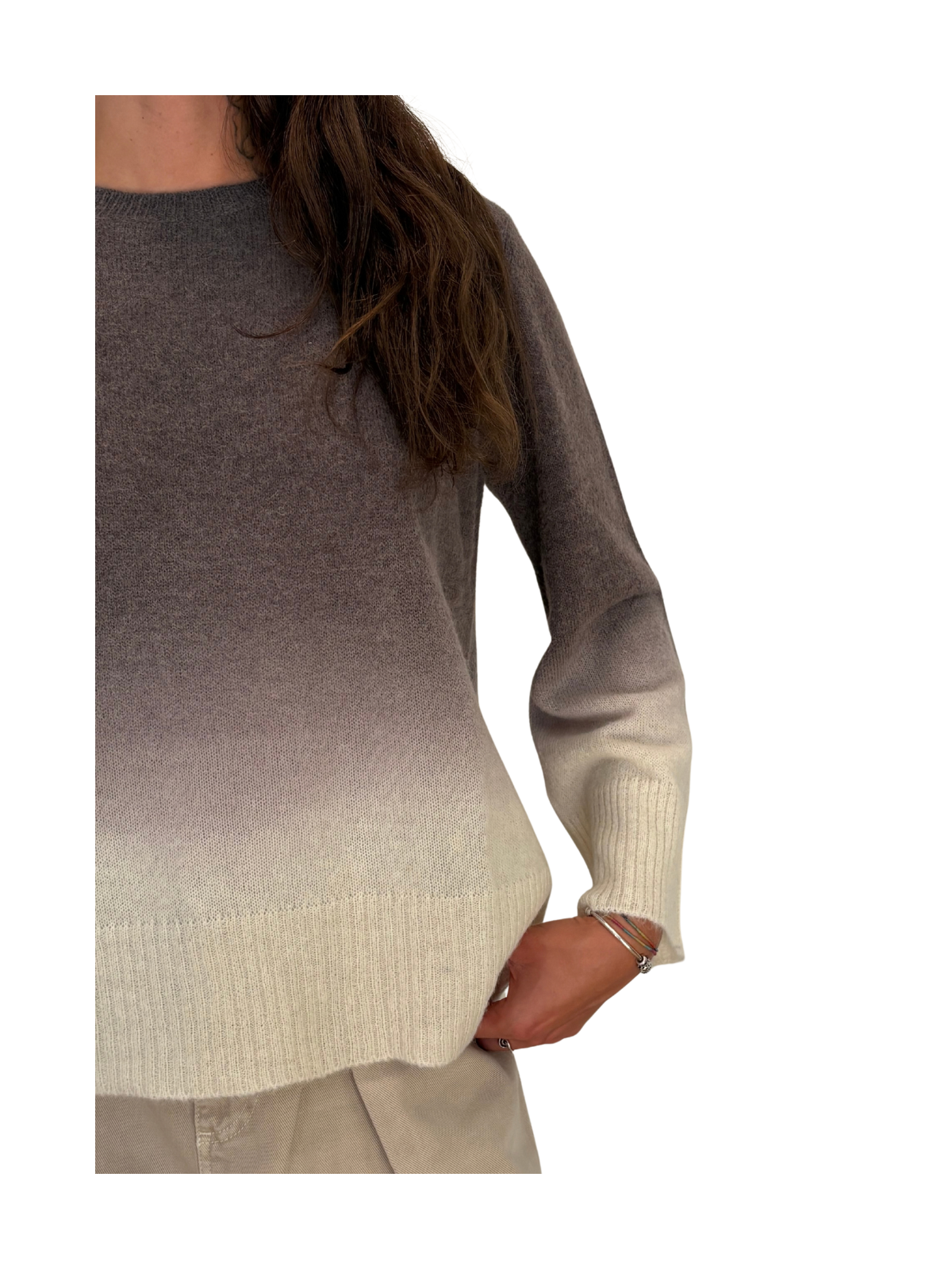 MAGLIA GIROCOLLO SFUMATA IN ALPACA