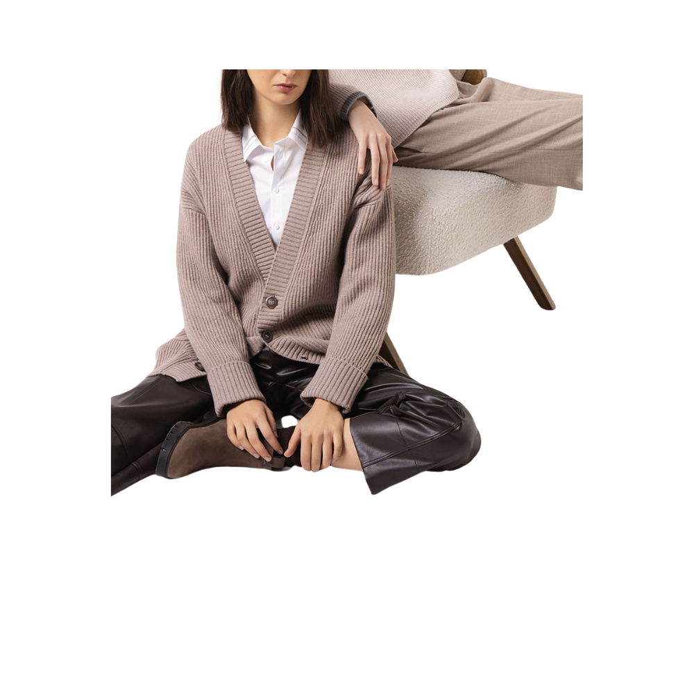 Cardigan coste inglesi in lana e cashmere