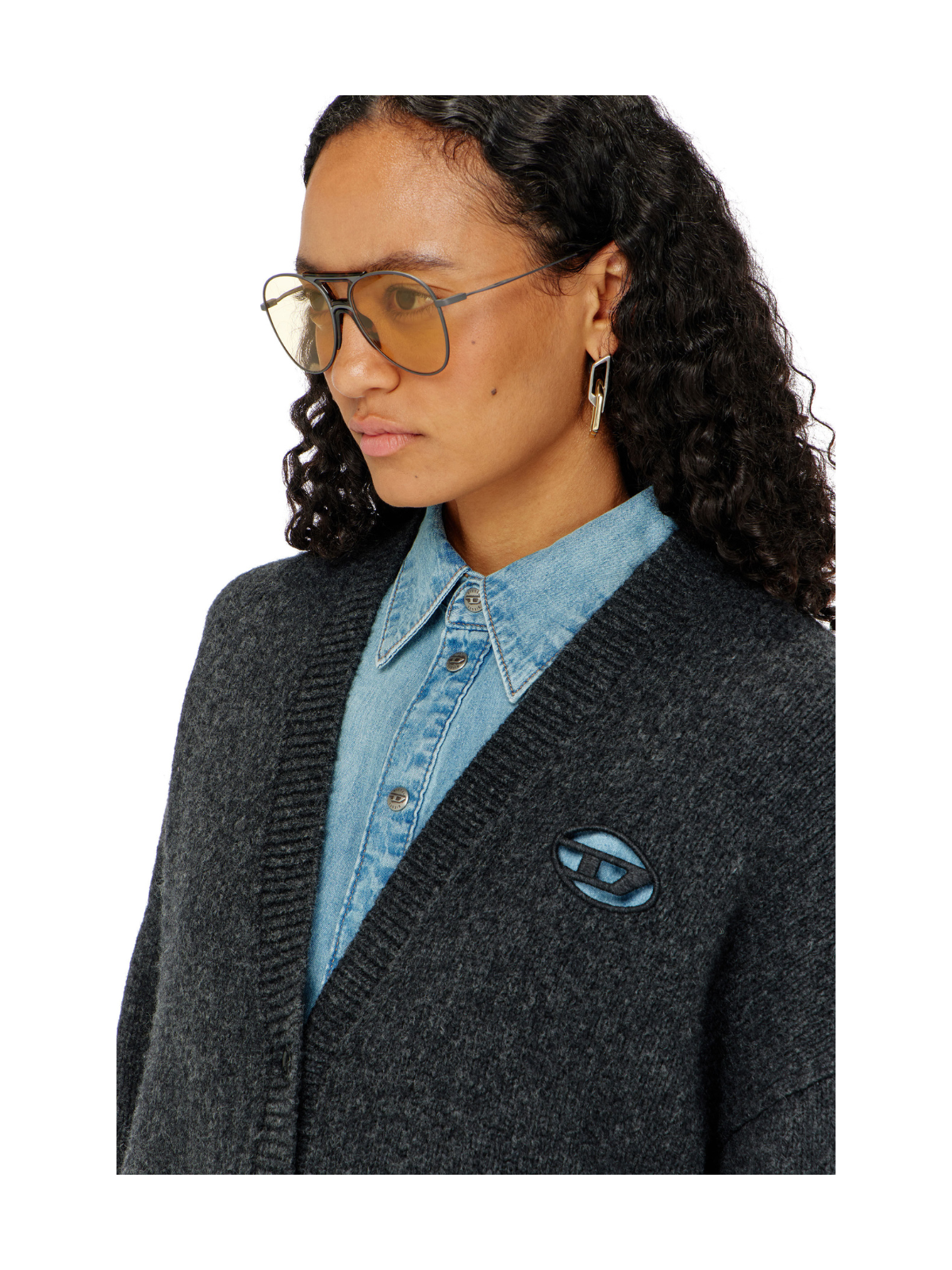 Cardigan in misto lana e alpaca